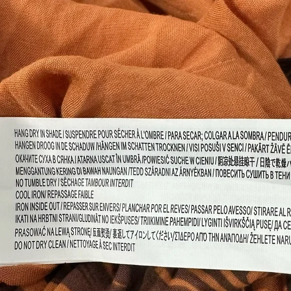 MINKPINK Women's Medium Finley Maxi Halter Dress Orange Brown Floral 55” Long - Picture 12 of 15